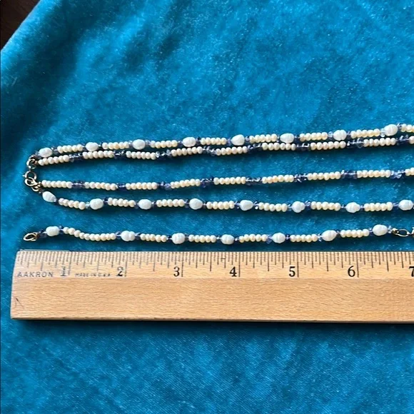 Freshwater Pearl and purple crystal Bead Necklace & bracelet set - Picture 4 of 6